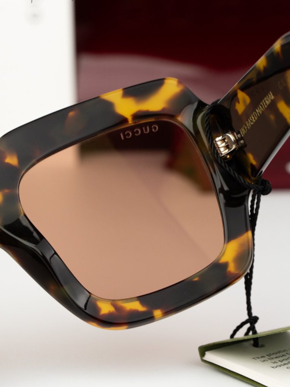 Gucci Women Sunglasses Havana Red Square GG1111S 003 NEW AUTHENTIC - Picture 6 of 9